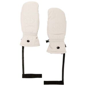 Goldbergh Hilja Mittens in White Leather 7 New Womens WInter Skiing Gloves